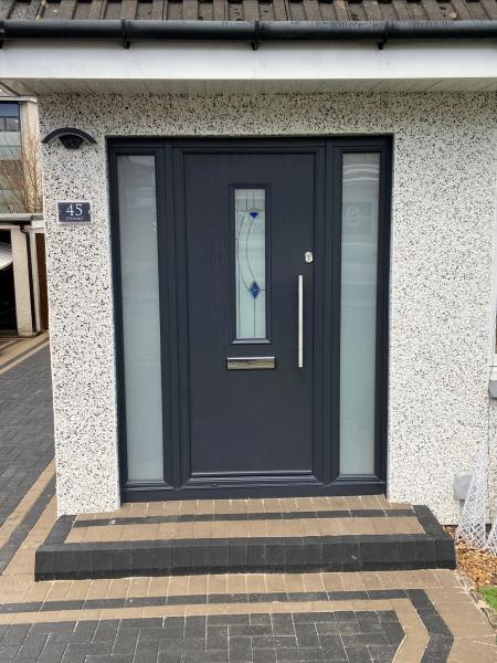Grey Composite door and shirt bar handle installed in Bishopbriggs Glasgow 